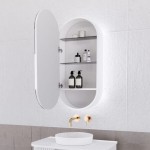 London Matte White Pill LED Shaving Cabinet 450 * 870